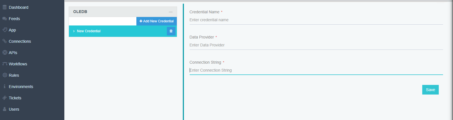 Oledb-Cloud-Credential-Input
