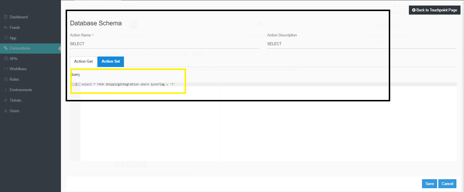 Databaseschema Get Action O L E D B