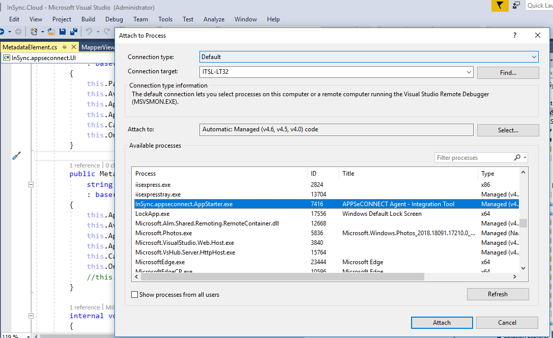 Attachtoprocesshandler